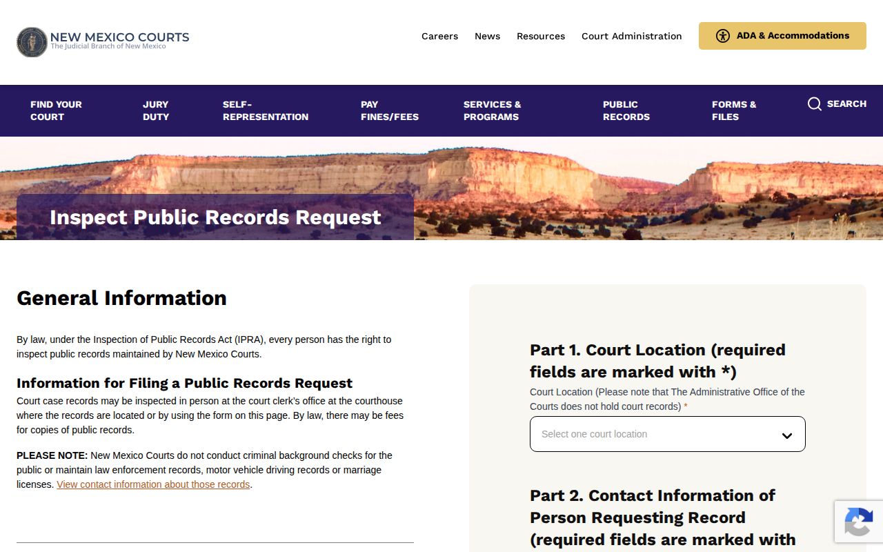 New Mexico court records request for an Eddy County 24-hour release