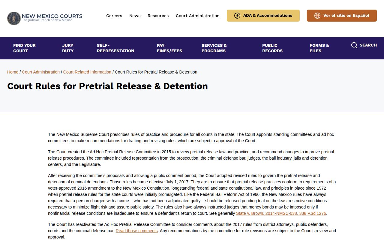 New Mexico pretrial rules for an Eddy County 24-hour release