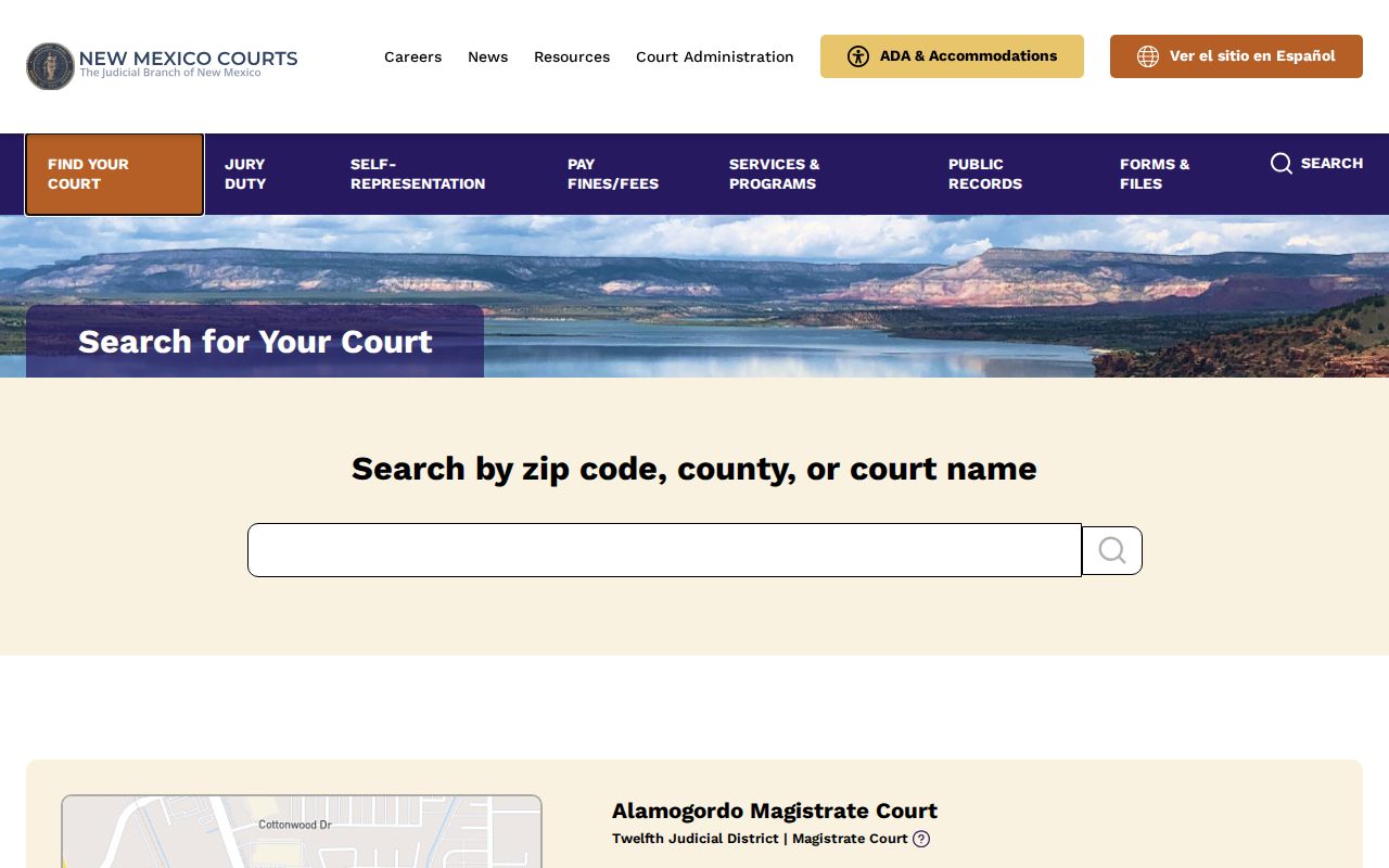 Official court finder for an Eddy County 72-hour release record