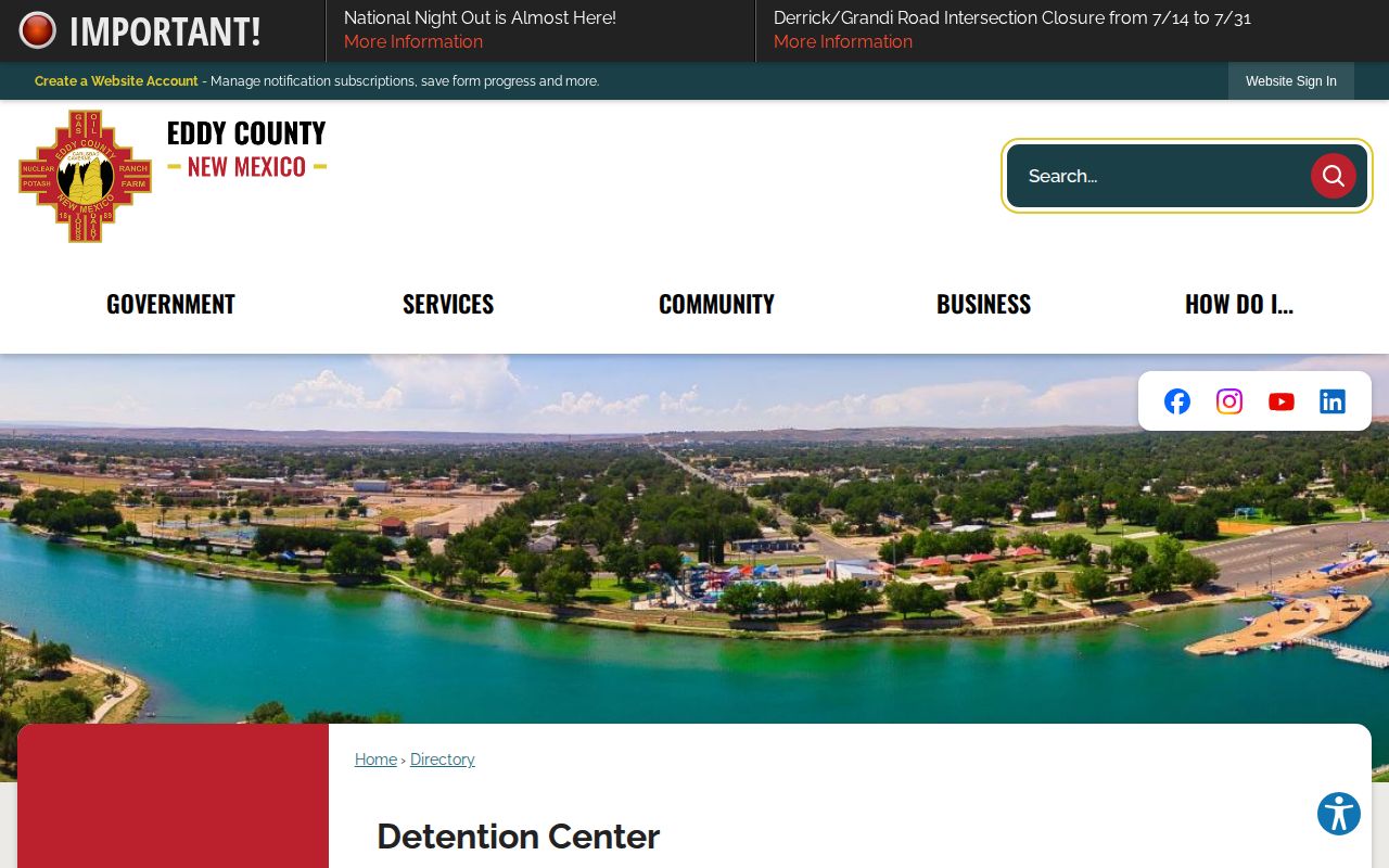 Eddy County Detention Center release records directory