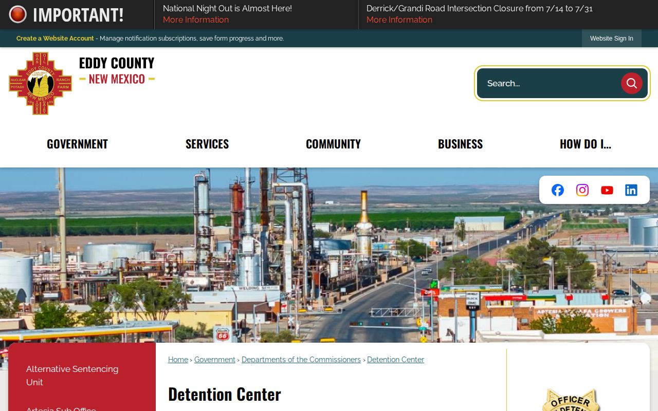 Eddy County recent release lookup instructions